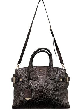 Henri Bendel Carlyle Real Snakeskin Satchel/Crossbody/Dusty NWT